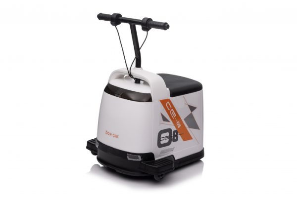 Masinuta electrica pentru copii 5-9 ani, Kinderauto Box-Car 360, 180W, 24V, culoare alba