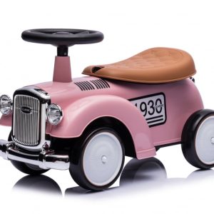 Masinuta premergator fara pedale, Kinderauto Retro Baby Car cu roti moi, roz