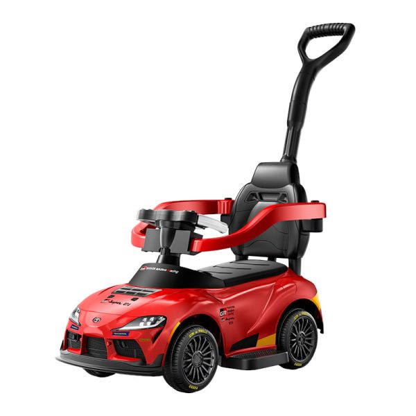 Masinuta pentru copii 3 in 1, Toyota GR Supra GT4, premergator, masinuta de impins, masinuta electrica, 30W, 6V, rosie