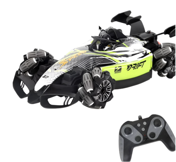 Masinuta RC Formula Drift 360 cu roti omni-directionale, efect jet luminos si sunete, 35 cm, +6 ani