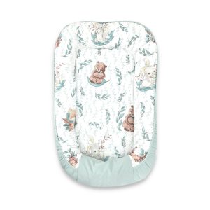 Cosulet bebelus, MimiNu, Pentru dormit, Baby Cocoon 75x55 cm, Husa 100% bumbac, Din bumbac certificat Oeko Tex Standard 100, Lulu Natural