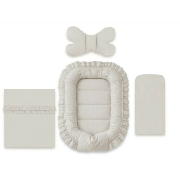 miminu-set-4-in-1-cosulet-bebelus-baby-cocoon-90x50-cm-cu-volanase-husa-100-bumbac-cu-paturica-cu-volanase-50x70-cm-cu-salteluta-60x32-cm-cu-perna-fluture-40x27-cm-colectia-royal-beige-3415917-4.jpeg Set 4 in 1 Cosulet bebelus, MimiNu, Baby Cocoon 75x55 cm, Cu volanase, Husa bumbac, Din bumbac certificat Oeko Tex Standard 100, Cu paturica cu volanase 50x70 cm, Cu salteluta, Cu perna fluture, Colectia Royal, Beige