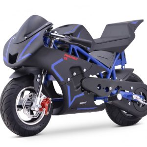 Motocicleta electrica pentru copii NITRO E-Pocketbike Rocket VX 6   800W 36V, culoare albastra