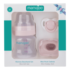 mmj2995-set-mamajoo-set-biberon-150-ml-suzeta.png Set roz pudrat, biberon*150ml, suzeta si cutie de depozitare, Mamajoo