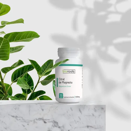 Citrat de magneziu 550mg, 90 capsule vegetale (49,5g) | Bioroots