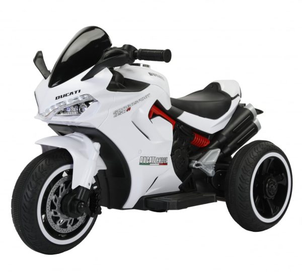 Motocicleta electrica cu 3 roti, Kinderauto SuperSpeed, 70W, 12V 7Ah, Alba