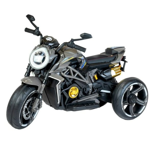 Motocicleta electrica pentru copii, 12 V, Baby Mix, Cu muzica si lumini LED, Calabre, Black