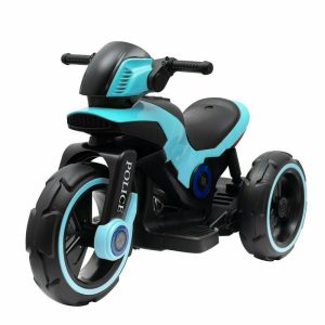 Motocicleta electrica pentru copii, Baby Mix, Cu efecte sonore si luminoase, Police, Blue