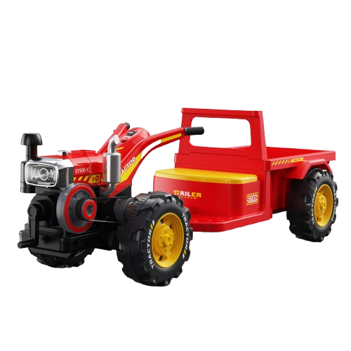 Motocultor electric pentru copii, Kinderauto BJLW1288 70W 12V, telecomanda, rosu
