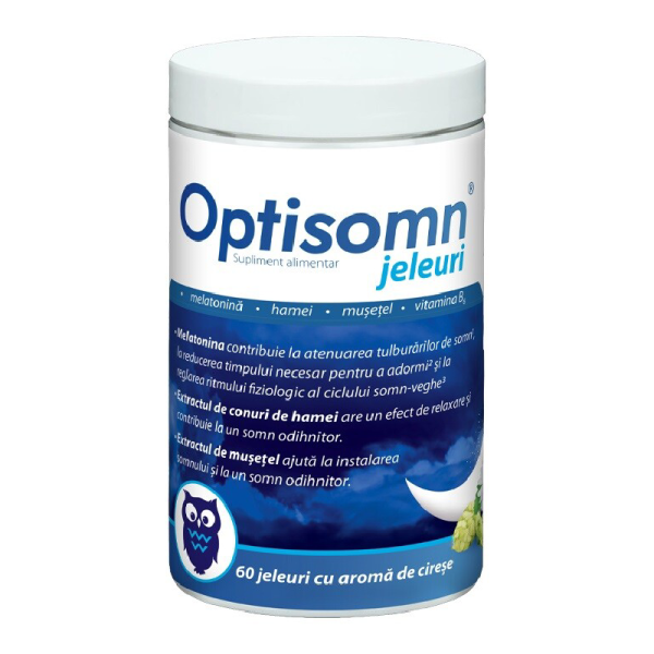 optisomn-jeleuri-aroma-cirese.png Optisomn, 60 jeleuri gumate cu aroma de cirese, Zdrovit