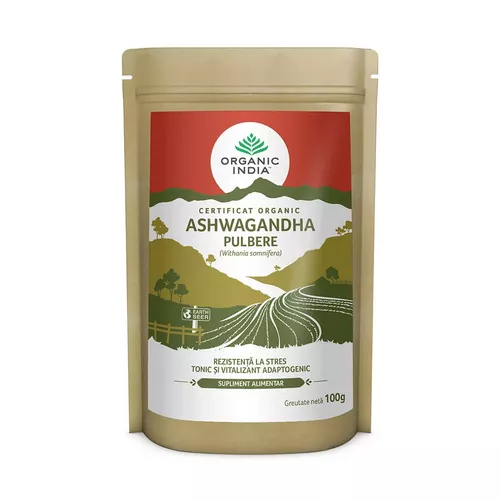 Ashwagandha Pulbere Rădăcină 100% Certificată organic, 100g  ECO | Organic India
