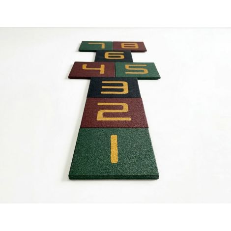 ȘOTRON din dale de cauciuc 500X500X30 mm - Multicolor