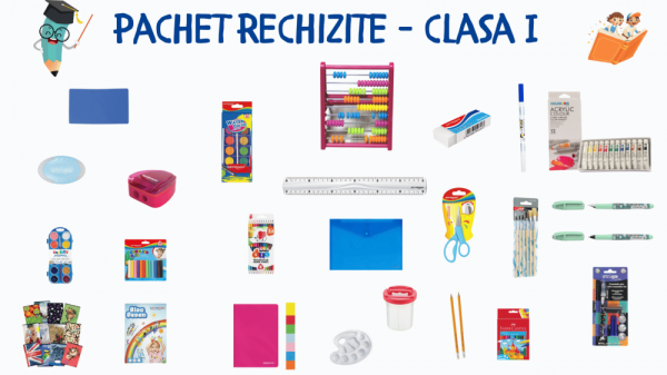 Pachet necesar rechizite Clasa I ,   Set complet pentru elevi la A nceput de drum, 26 articole