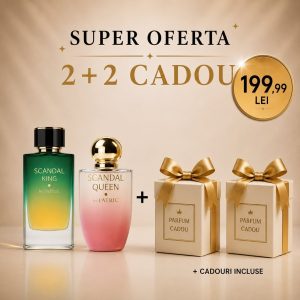 Pachet Scandal King + Scandal Queen + 2 parfumuri cadou