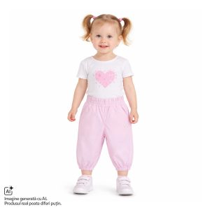 Pantaloni copii Chicco din poplin, Roz, 01836-70MFCO