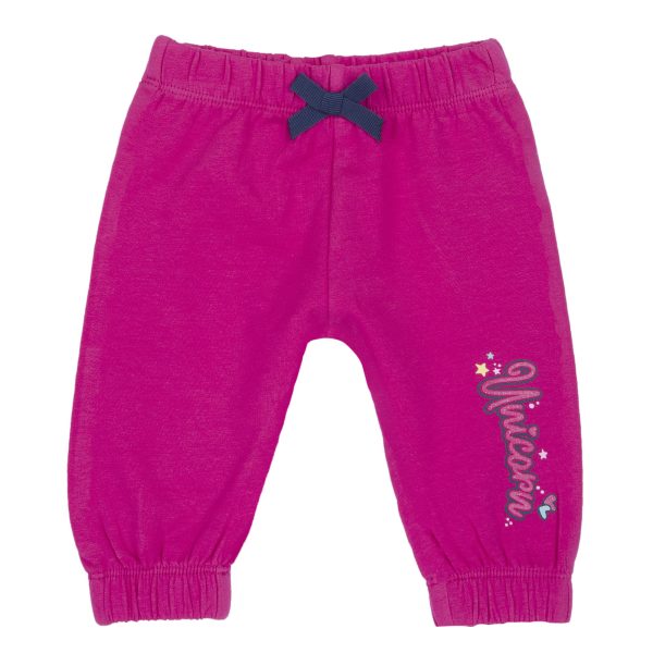 Pantaloni de trening Chicco pentru bebe, Ciclamen cu model, 00009-69MFCO