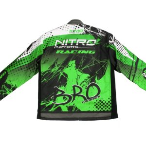 Geaca KIMO Kids BRO Motocross cu aparatori, ideal pentru copii pasionati de motocross, verde