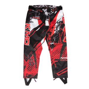 Pantaloni KIMO Kids BRO Motocross cu aparatori, ideal pentru copii pasionati de motocross, rosu