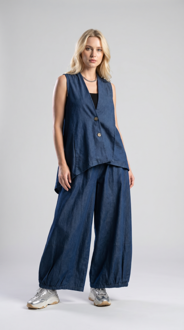 pantaloni-largi-de-vara-din-bumbac-denim-copie-2397245024.png Vesta arhitecturala cu design asimetric, din denim subtire inchis