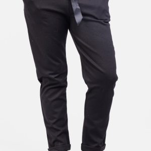 Pantaloni lungi negri, cu funda in talie