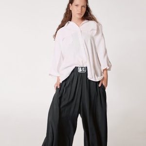 Pantaloni negri cu croiala ampla gen salvari, oversize