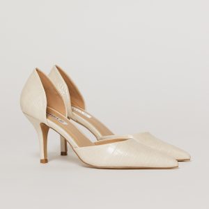 Pantofi ivoar eleganti din piele ecologica cu model snake