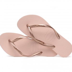 Papuci Havaianas slim din cauciuc natural, roz