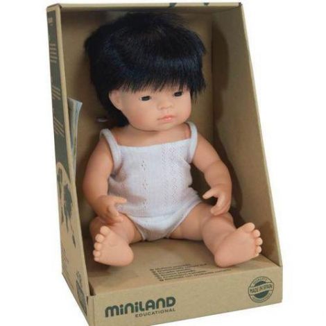 Papusa baiat asiatic 38 cm ML31155 Miniland