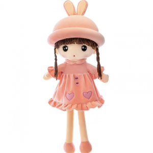 Papusa din plus, spune Tatal nostru, 45 cm, roz