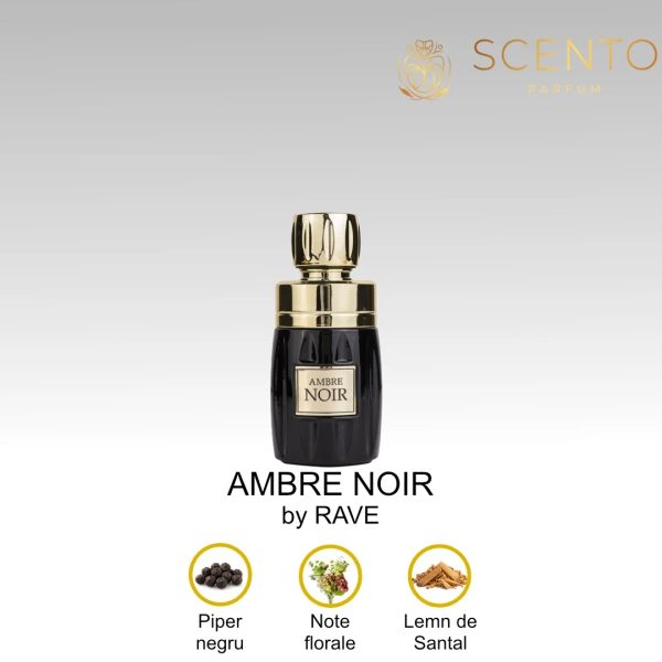 Parfum arabesc Ambre Noir, RAVE, apa de parfum 100 ml, unisex