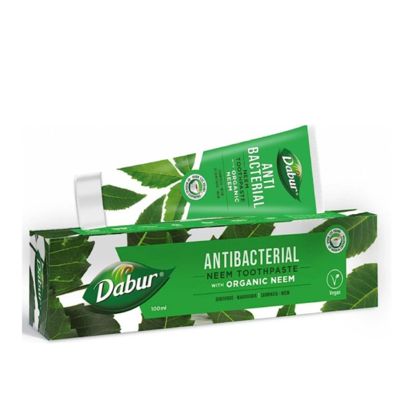 pasta-de-dinti-neem-dabur.png Pasta de dinti cu efect antibacterian cu Neem, fara fluor, 100 ml, Dabur