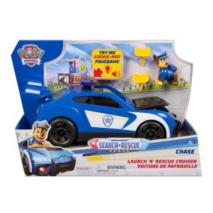 PATRULA CATELUSILOR CAUTA SI SALVEAZA SET MASINUTA DE SALVARE CU LUMINI SI SUNETE CRUISER SI FIGURINA CHASE