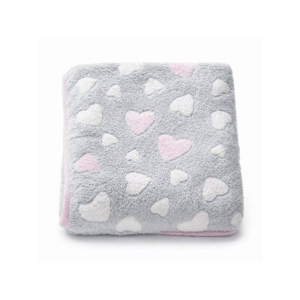 Paturica bebe, New Baby, 80x90 cm, Pufoasa, Pink Heart