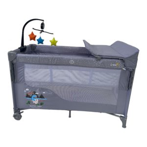 patut-p01-1432142324.jpeg Patut cu saltea de infasat, cu doua nivele, baldachin si carusel P01 gri