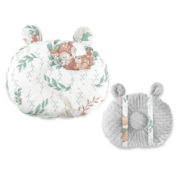 Perna bebelusi, MimiNu, Ursulet, Multifunctionala, Cu doua fete, Tesatura pufoasa minky si bumbac, Materiale certificate Oeko Tex Standard 100, Minky Lulu Natural