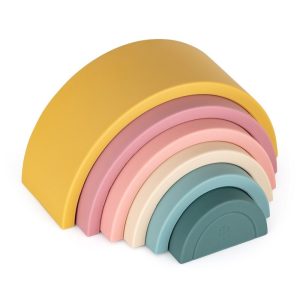petite-mars-jucarie-pentru-stivuire-curcubeu-14x7-5x5-cm-silicon-fara-bpa-6-piese-12-luniplus-galben-2847236-4.jpeg Jucarie pentru stivuire, Petite&Mars, Curcubeu, 14x7.5x5 cm, Silicon, Fara BPA, 6 piese, 12 luni+, Galben
