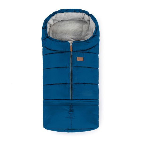 Sac de iarna, Petite&Mars, Jibot, Pentru carucior, landou sau scaun auto, 100x48 cm, Impermeabil, Cu elemente reflectorizante, Extensibil, 3 in 1, Albastru