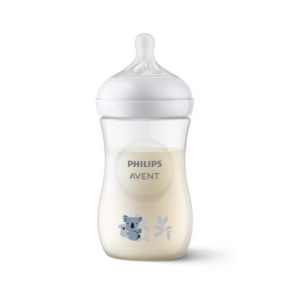 Biberon, Philips Avent, Natural Response, 3-6 luni, debit 3 (mediu), 260 ml, Fara BPA, Anticolici, Koala