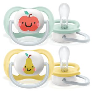 philips-avent-set-suzete-ortodontice-ultra-air-neutral-2-buc-0-6-luni-mar-3232155-4.jpeg Set 2 suzete, Philips Avent, Ultra air, Ortodontice, Moi si flexibile, Silicon, Includ carcasa de depozitare, Fara BPA, 0-6 luni, Green/Yellow