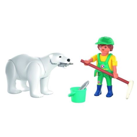 Playmobil - Jucarie de rol Ingrijitor zoo si urs polar