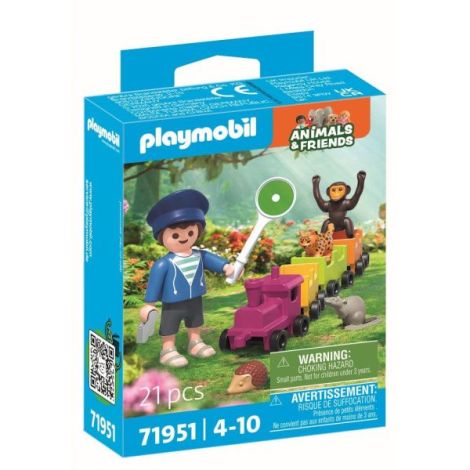 Playmobil - Jucarie de rol Plimbarea animalelor cu locomotiva