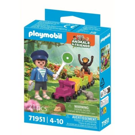 Playmobil - Jucarie de rol Plimbarea animalelor cu locomotiva