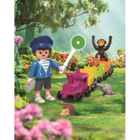 Playmobil - Jucarie de rol Plimbarea animalelor cu locomotiva