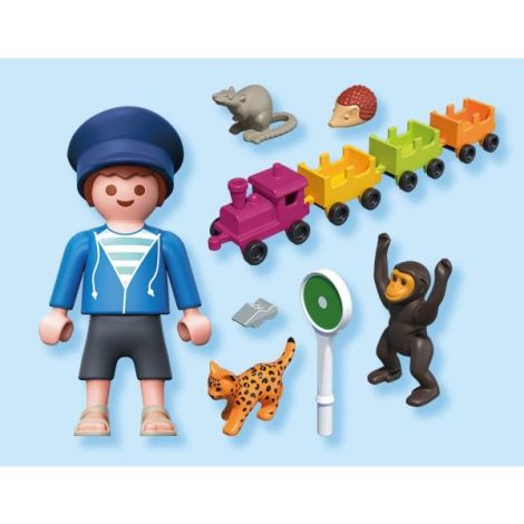 Playmobil - Jucarie de rol Plimbarea animalelor cu locomotiva