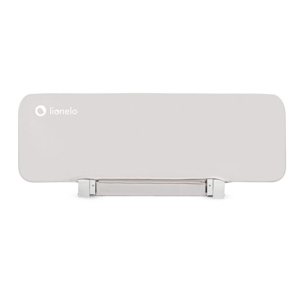 Protectie laterala pat, Lionelo, Lora, Pliabila, Sistem de blocare StandSafe, Geanta de transport inclusa, 105 x 45 cm, Bej