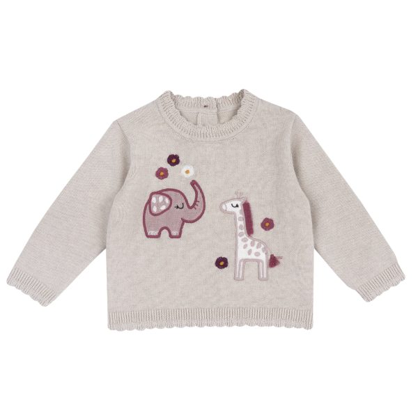 Pulover copii Chicco tricotat, bej, 00775-69MFCO