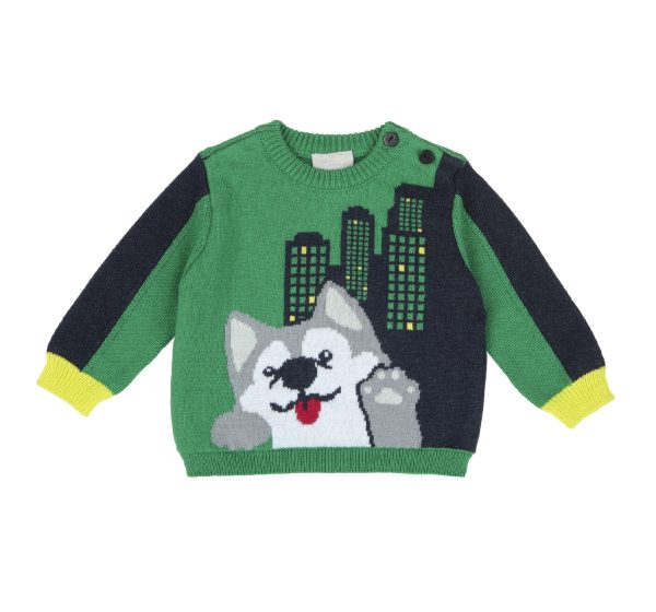 Pulover copii Chicco tricotat, verde, 09945-63MFCO