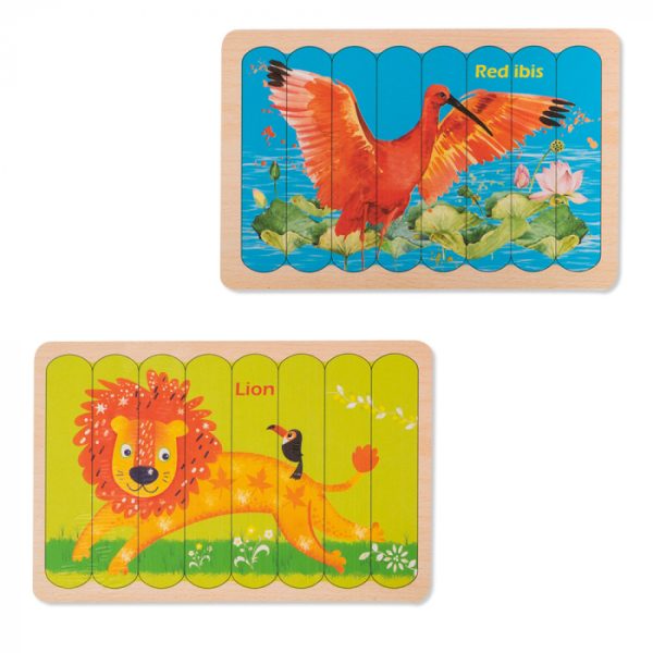 Puzzle cu Benzi de Potrivire cu Doua Fete