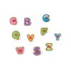 Puzzle din lemn cu butoni - Alfabet cu stampile si tusiera