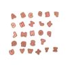 Puzzle din lemn cu butoni - Alfabet cu stampile si tusiera